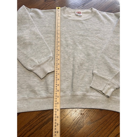 Vintage USA Olympics Crewneck Sweatshirt Gray Embroidered Rings Large - Picture 6 of 7